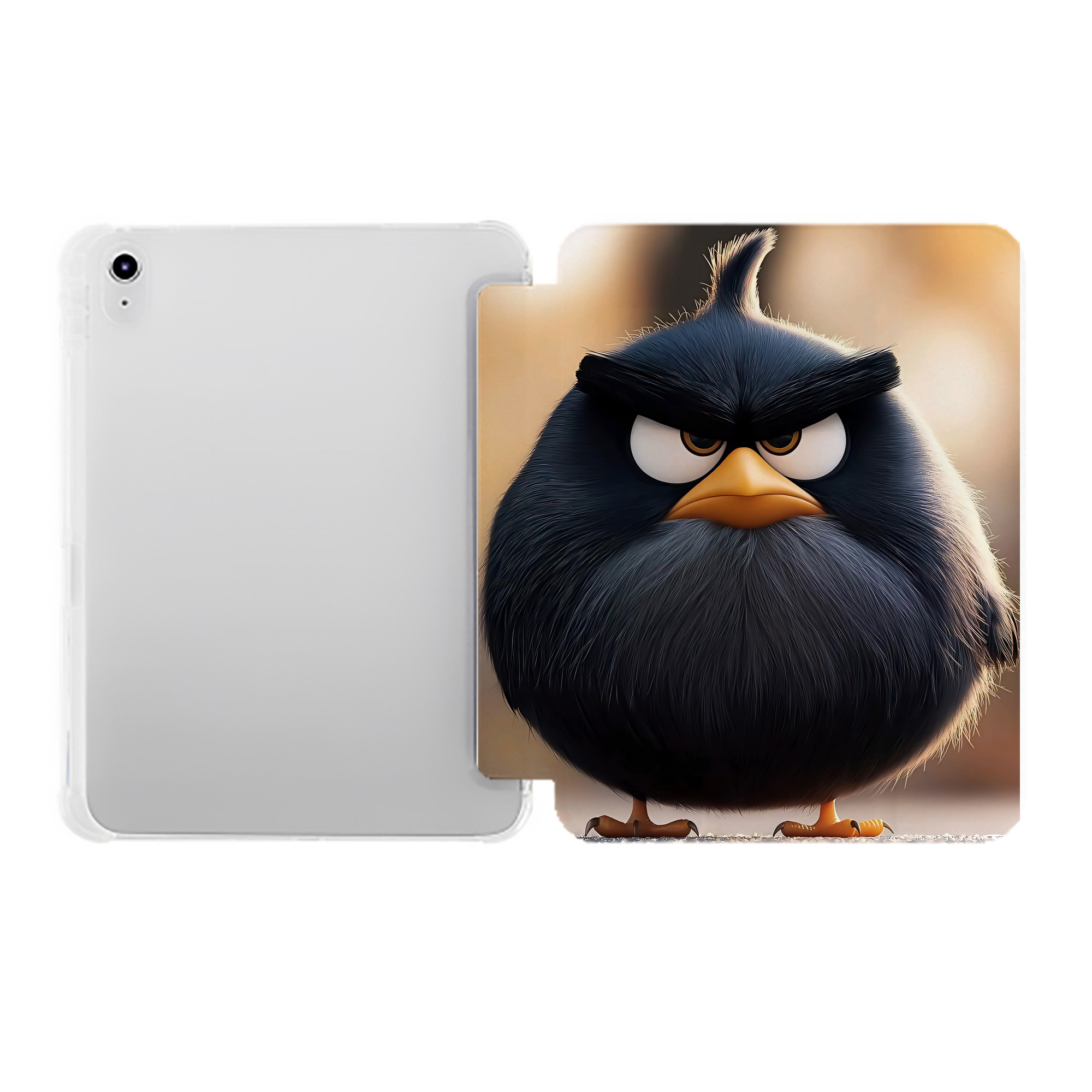 （画像用） Angry Birds アングリーバード IPad ケース ペン収納付き 三つ折りスタンド PUレザー×シリコン 対応機種9.5/10.5/10.9インチ